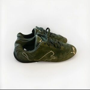 Women's PUMA Speed Cat Vintage Olive Green Suede Sneakers Sz 8 US